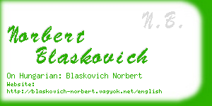 norbert blaskovich business card